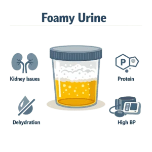 Foamy urine in a toilet bowl explained, when bubbles are harmless and when a urine protein test is worth asking for