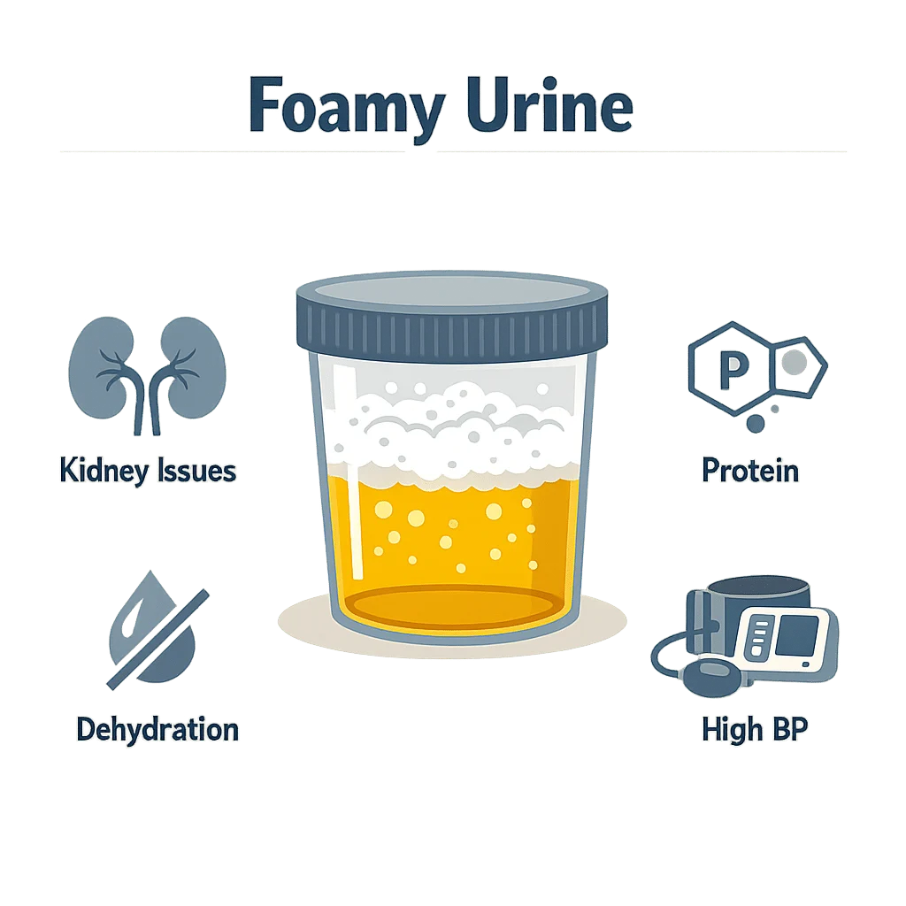 Foamy urine in a toilet bowl explained, when bubbles are harmless and when a urine protein test is worth asking for