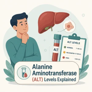 Alanine aminotransferase (ALT), a liver enzyme, with its levels explained