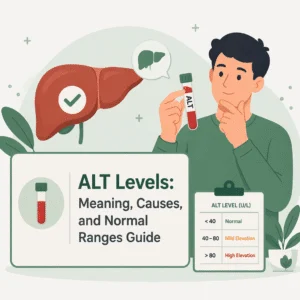 ALT liver enzyme levels with their meaning, causes, and normal ranges