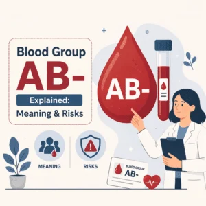 AB negative blood type with its meaning, rarity, and risks