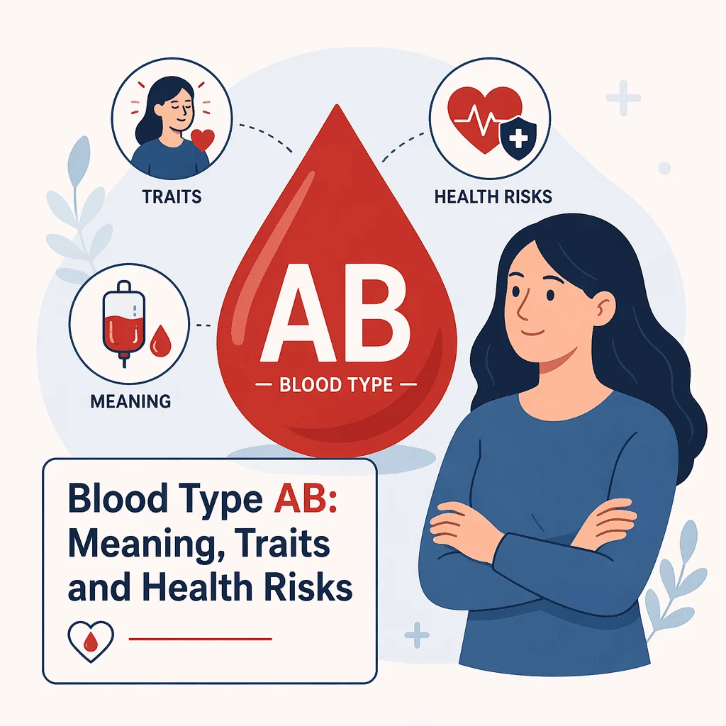 Blood type AB with its meaning, traits, and health risks