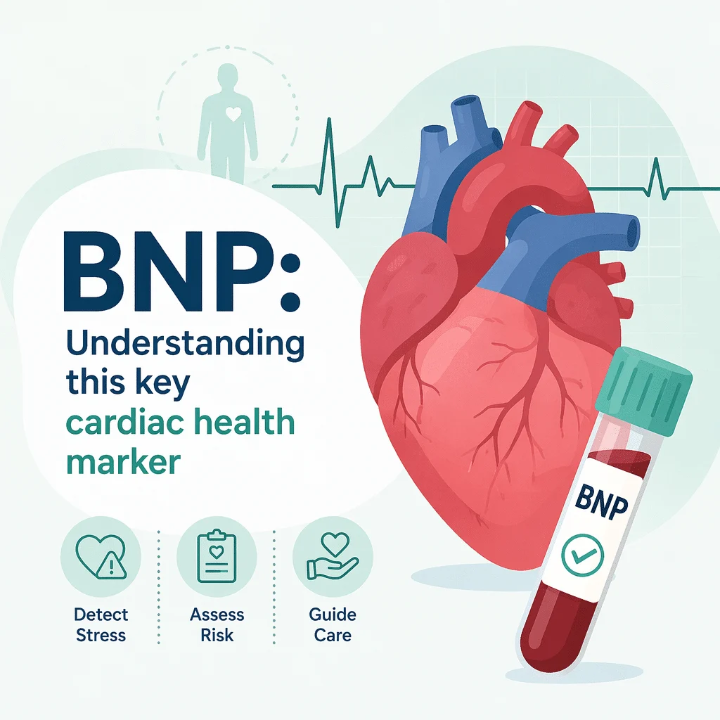 Relatório de análise ao sangue com BNP a mostrar o péptido natriurético do tipo B, o marcador cardíaco usado para ajudar a excluir insuficiência cardíaca
