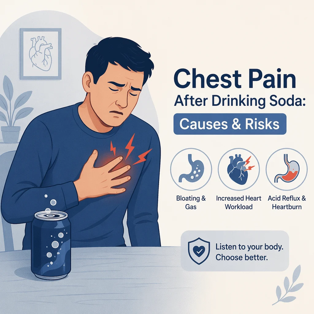 Chest pain after drinking soda with its causes and risks