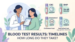 How long blood test results take, with typical timelines by test