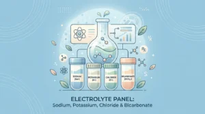 Painel de eletrólitos que mede o sódio, potássio, cloreto e bicarbonato no sangue