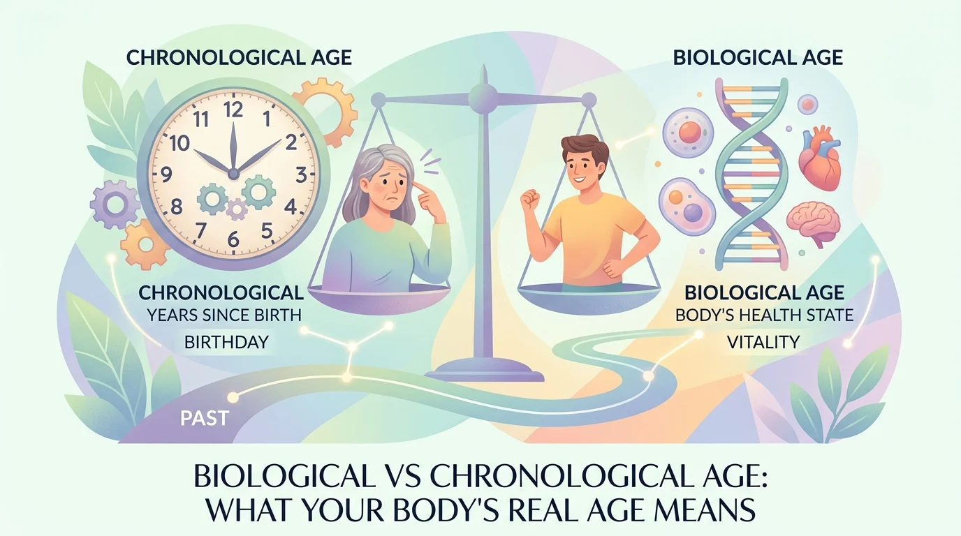 Idade biológica versus idade cronológica e o que significa a idade real do seu corpo