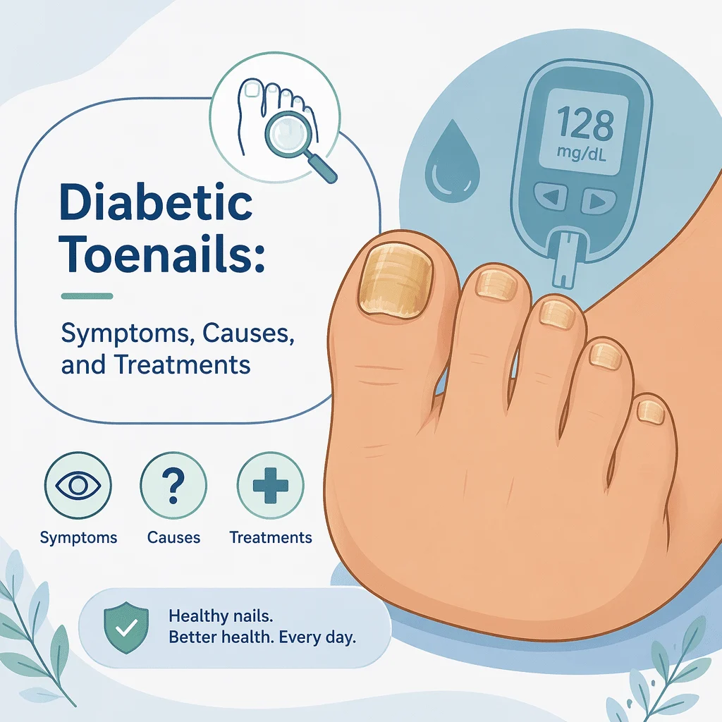 Diabetic toenails with their symptoms, causes, and treatments