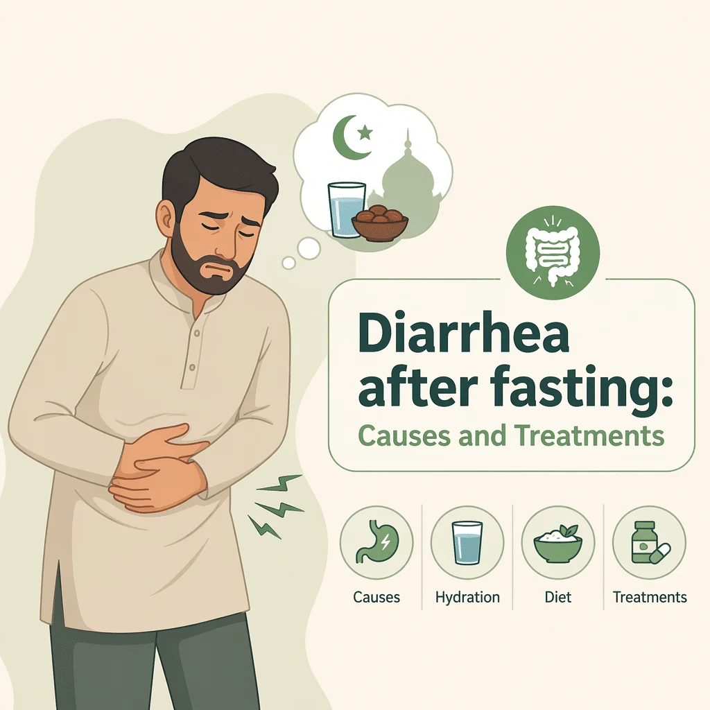 Diarrhea after fasting explained, showing how the first meal after a long gap without food triggers the gut to empty quickly