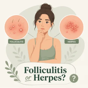 त्वचा पर फॉलिकुलिटिस (Folliculitis) बनाम हर्पीस (Herpes): लक्षण, कारण और उपचार