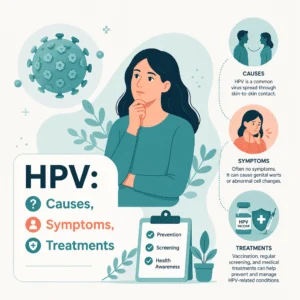 HPV, human papillomavirus, with its causes, symptoms, and treatments
