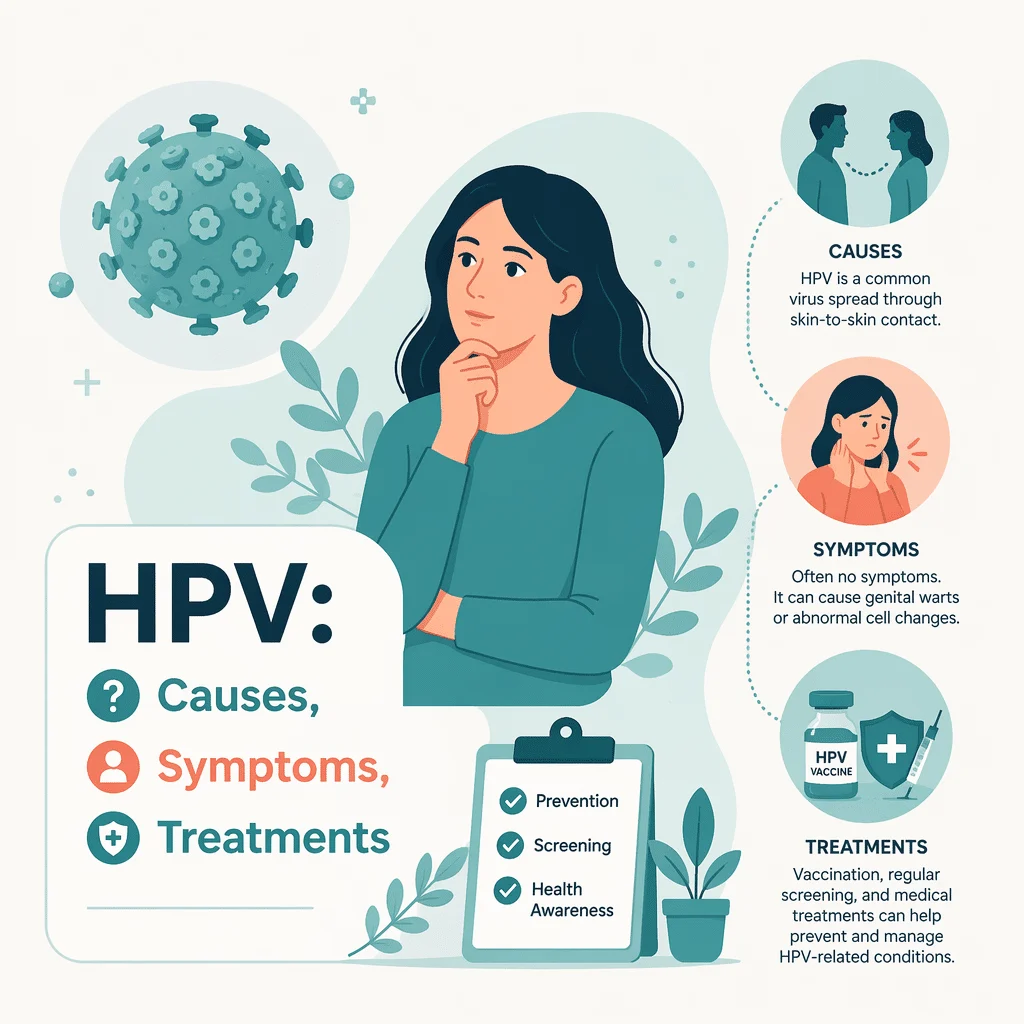HPV, human papillomavirus, with its causes, symptoms, and treatments