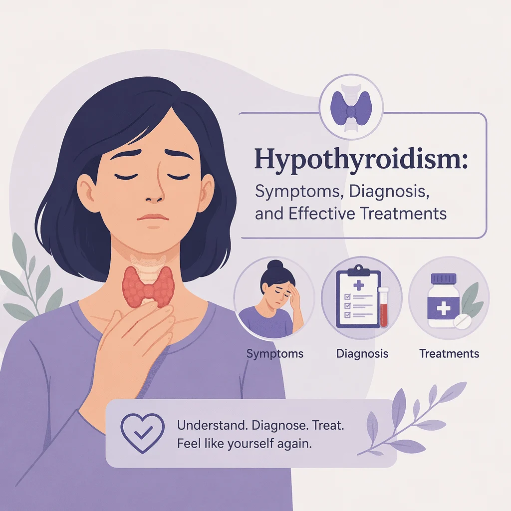 Hypothyroidism with its symptoms, diagnosis, and effective treatments