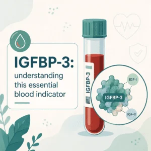 IGFBP-3 blood test result explained, showing how growth hormone and IGF-1 levels are read by age and sex