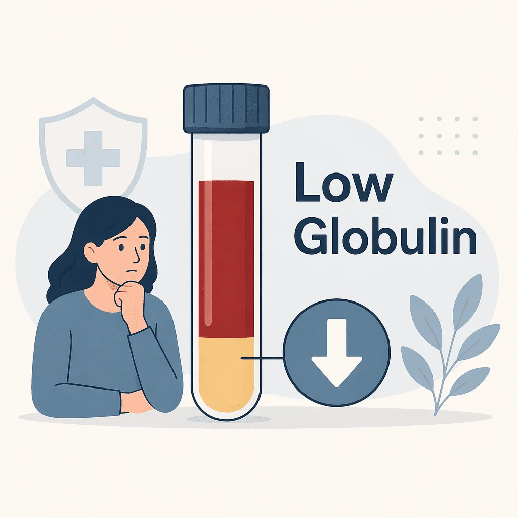 Low globulin levels explained: calculated from total protein and albumin, with protein loss and antibody causes