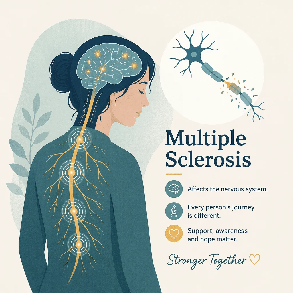 Multiple sclerosis with its symptoms, causes, types, and diagnosis explained