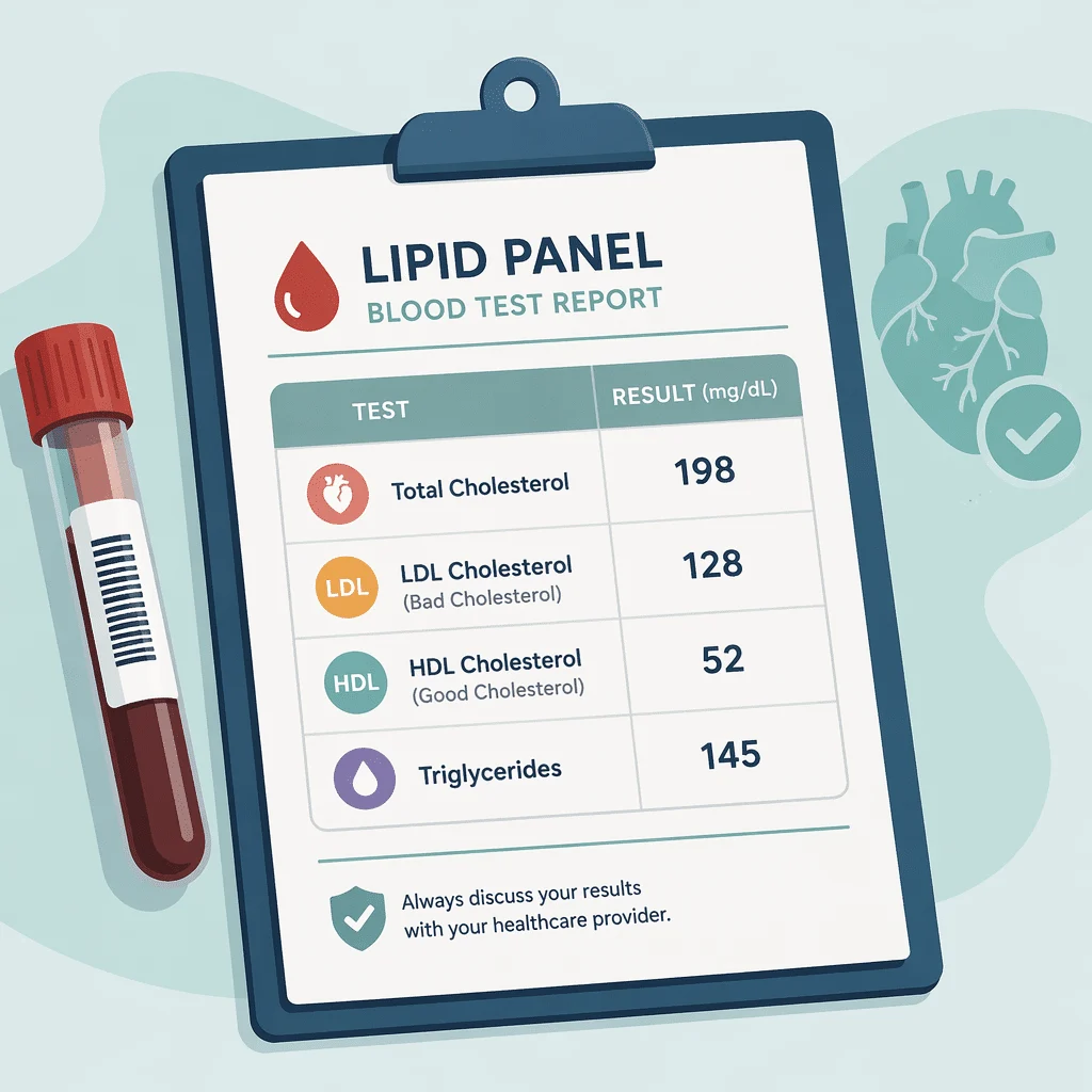 Painel lipídico: colesterol, LDL, HDL e triglicéridos