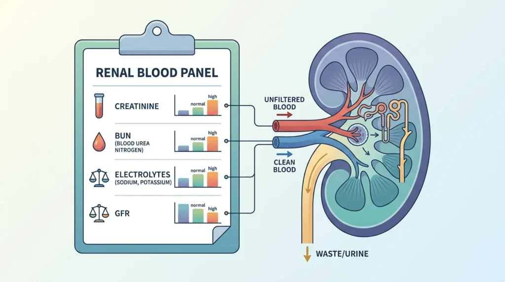 Painel de função renal: marcadores que contextualizam os resultados
