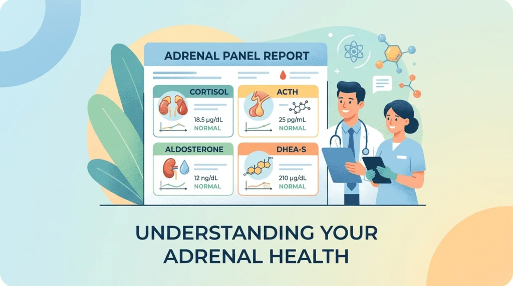 Painel adrenal: cortisol, ACTH, aldosterona e DHEA
