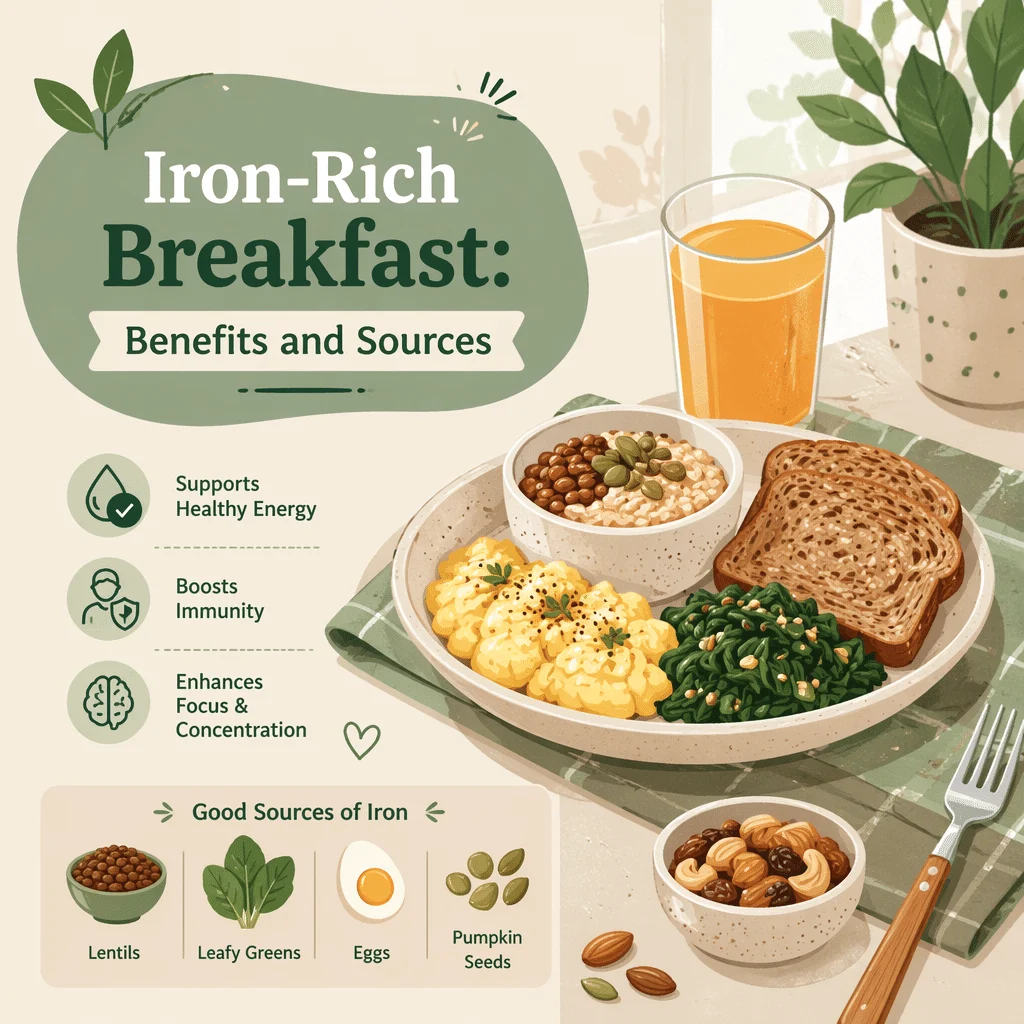 Iron-rich breakfast with its benefits and food sources to boost iron