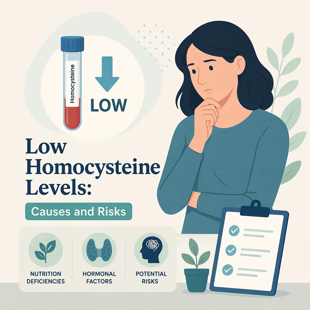 Low homocysteine levels with their causes and risks