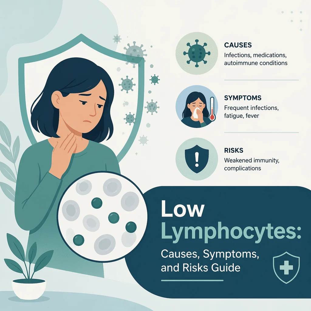 Low lymphocytes on a blood count with their causes, symptoms, and risks