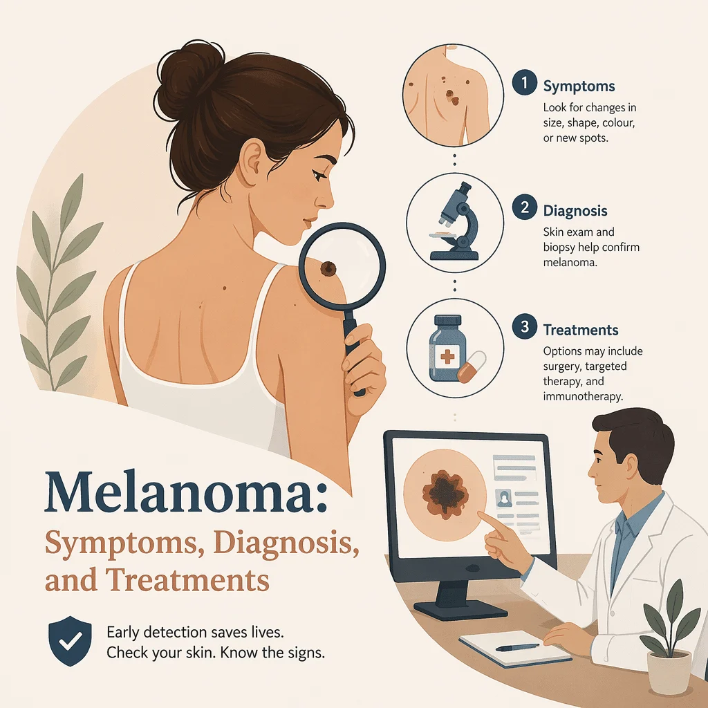 Melanoma, um cancro de pele: sintomas, diagnóstico e tratamentos