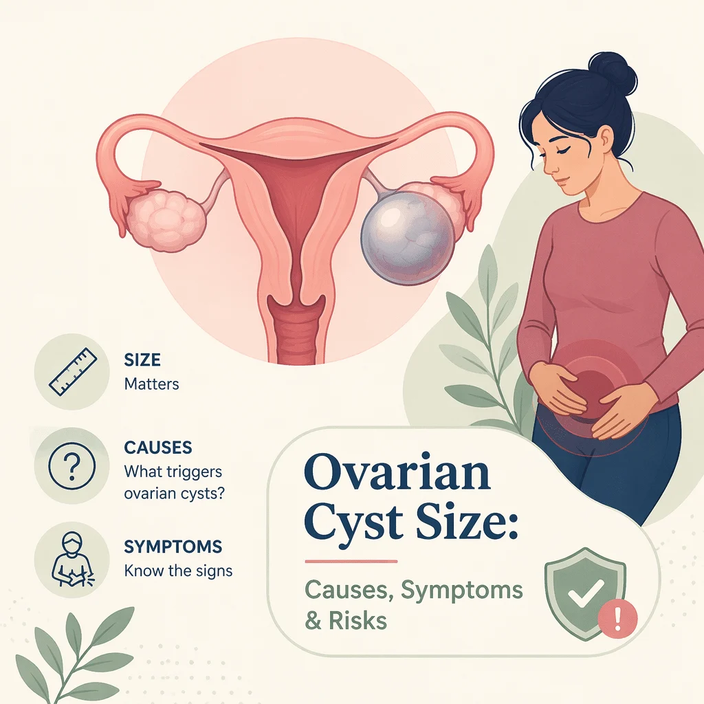 Ovarian cyst size with its causes, symptoms, and risks