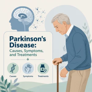 Parkinson's disease with its causes, symptoms, and treatments