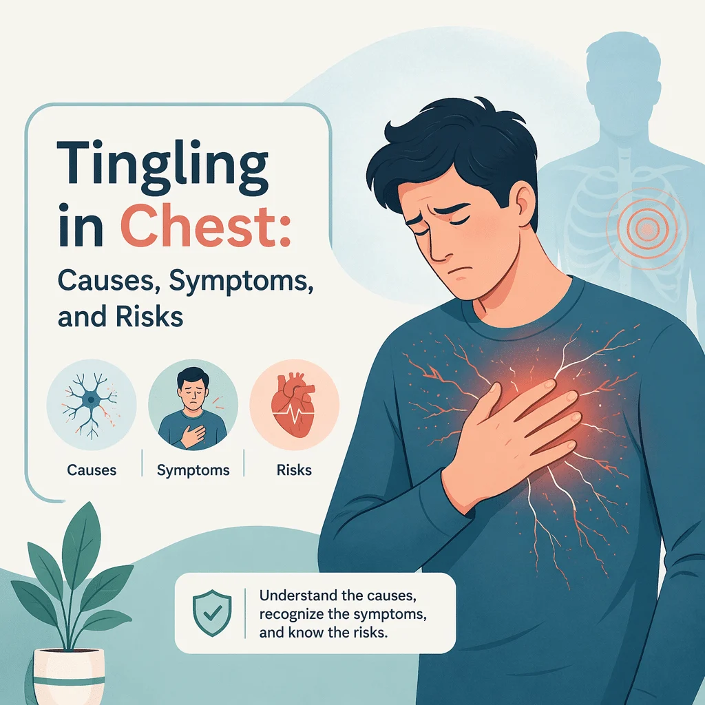 Tingling in the chest with its causes, symptoms, and risks