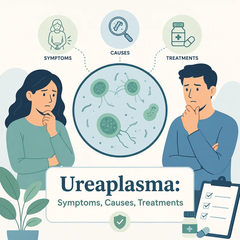 Laboratory PCR report reviewed on a clinic desk to interpret ureaplasma symptoms and a positive test result