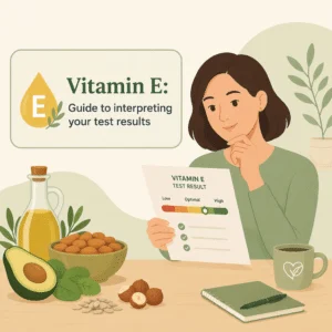 Resultado de análise ao sangue para vitamina E com níveis de alfa-tocoferol lidos em conjunto com os lípidos sanguíneos para interpretação