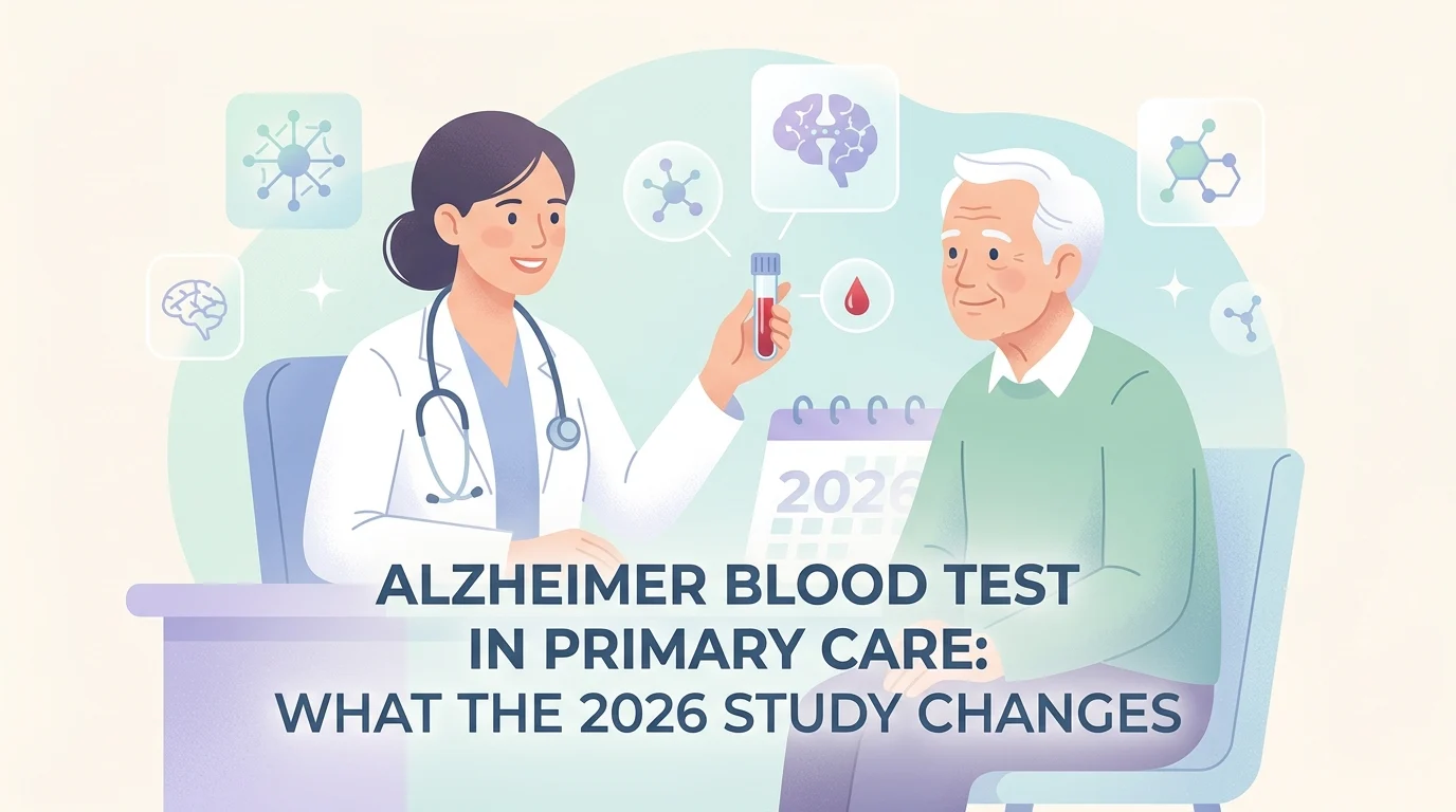 Análise ao sangue para Alzheimer nos cuidados de saúde primários: médico de família a analisar um resultado de p-tau217 no plasma na consulta