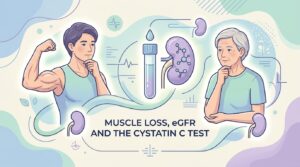 Muscle loss lowering creatinine and skewing a cystatin C and eGFR kidney blood test result