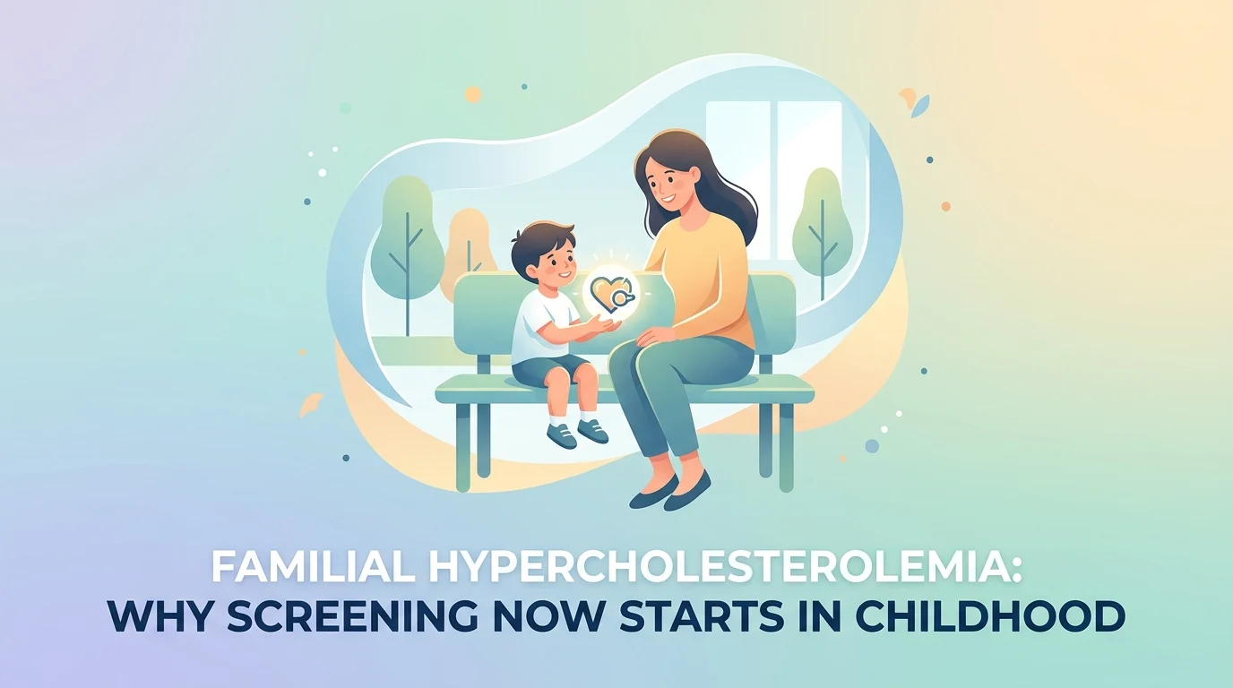 Child having a blood draw at a laboratory for familial hypercholesterolemia screening with a lipid panel