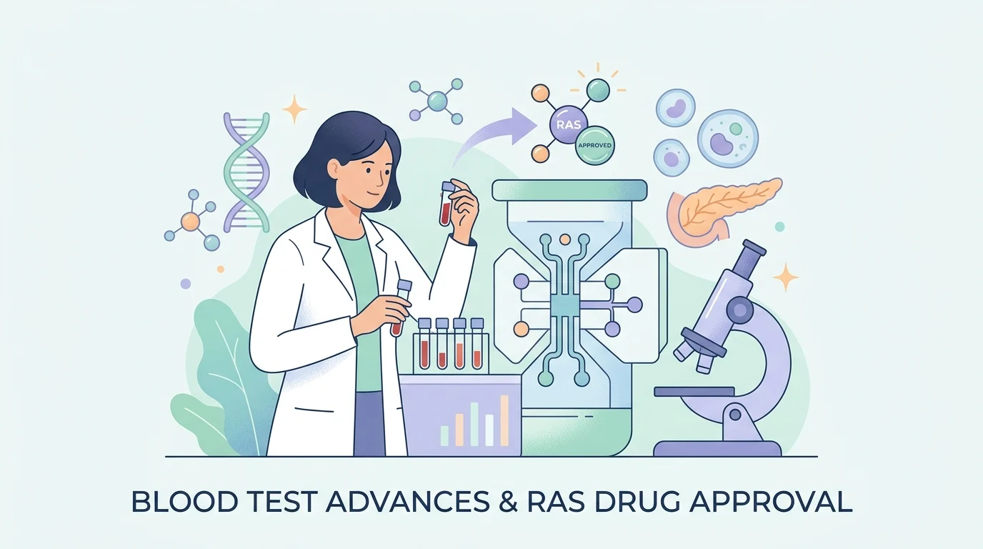 Laboratory tube and report illustrating a pancreatic cancer blood test with CA 19-9 and lipase results