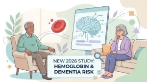 Hemoglobin ile bunama arasındaki bağlantıyı gösteren kırmızı kan hücreleri ve beyin silueti